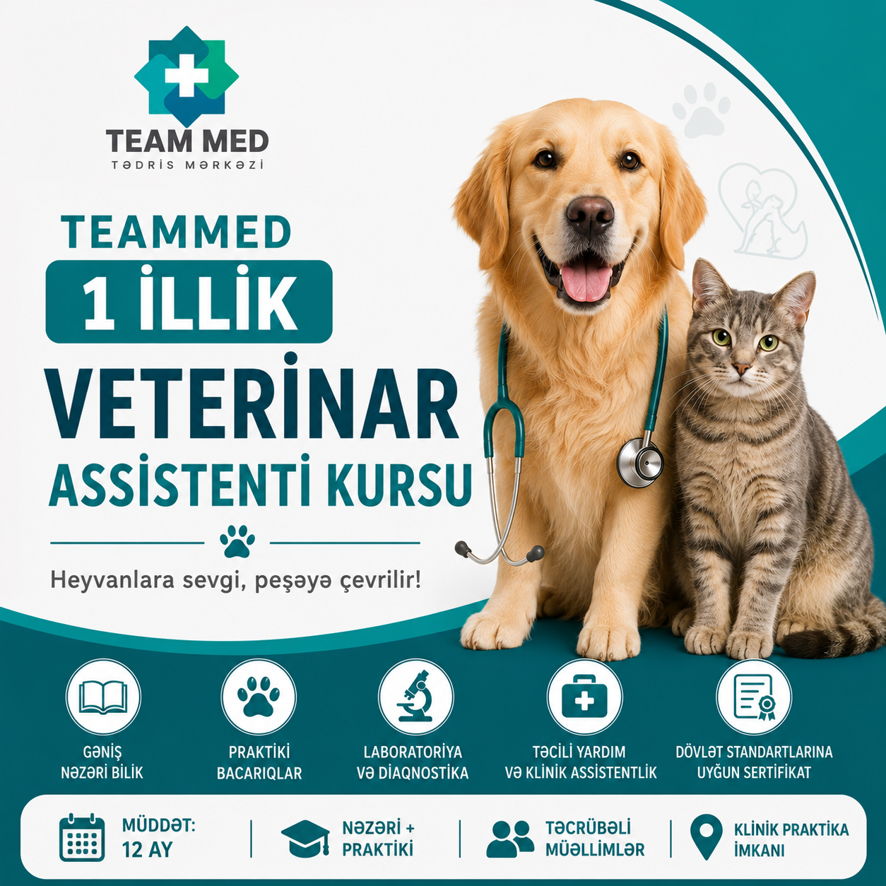 1 illik Veterinar Assistenti Kursu